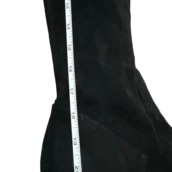 Zara Black Over the Knee Block Heel boots Sz 41 - Picture 6 of 10